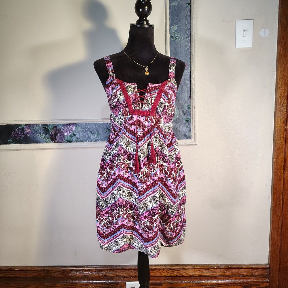 Boho Gypsy Hippie Sun Dress Size Medium/T501